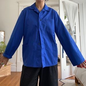 Cobalt blue French workwear style jacket